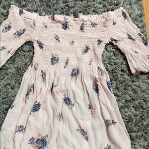 off the shoulders pink flower top